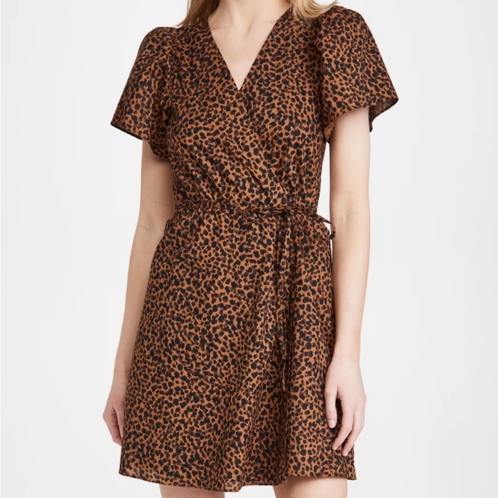 Madewell Brown and Black Leopard Print Wrap Dress